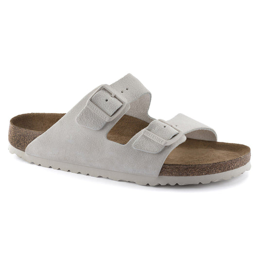 Arizona Soft Footbed Suede Leather in Color Antique White | Birkenstock