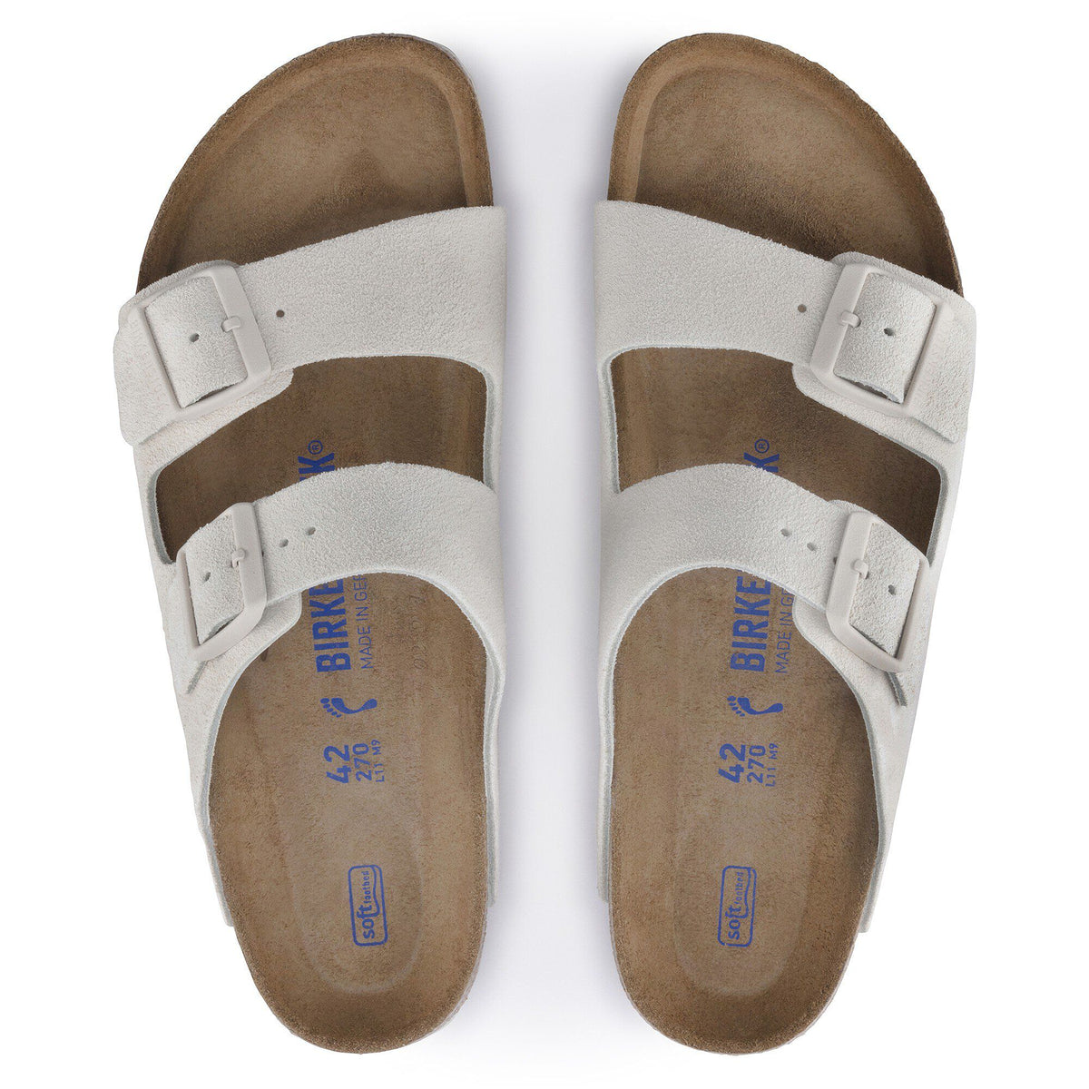 Arizona Soft Footbed Suede Leather in Color Antique White | Birkenstock