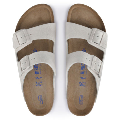 Arizona Soft Footbed Suede Leather in Color Antique White | Birkenstock