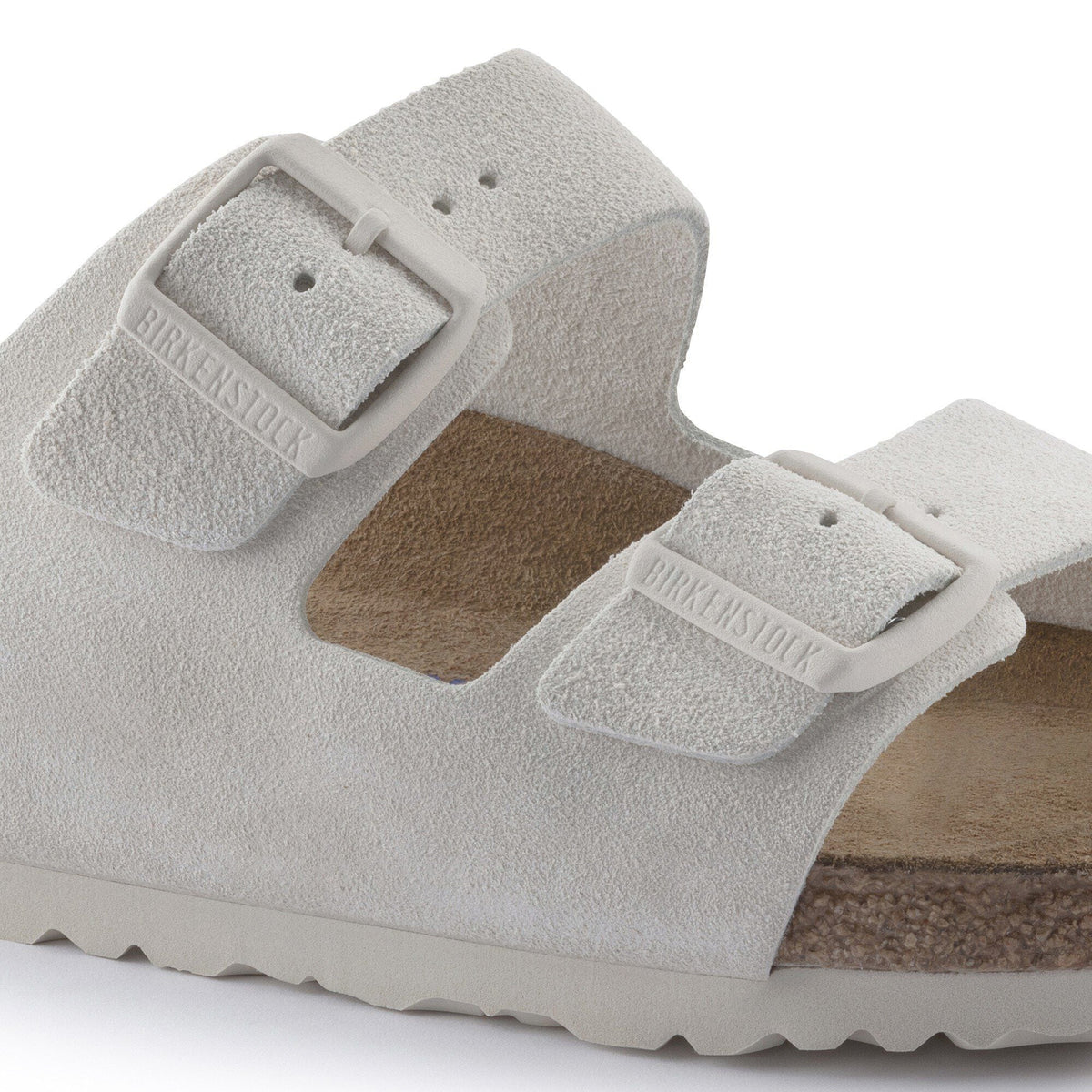 Arizona Soft Footbed Suede Leather in Color Antique White | Birkenstock