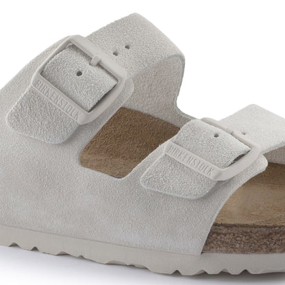 Arizona Soft Footbed Suede Leather in Color Antique White | Birkenstock