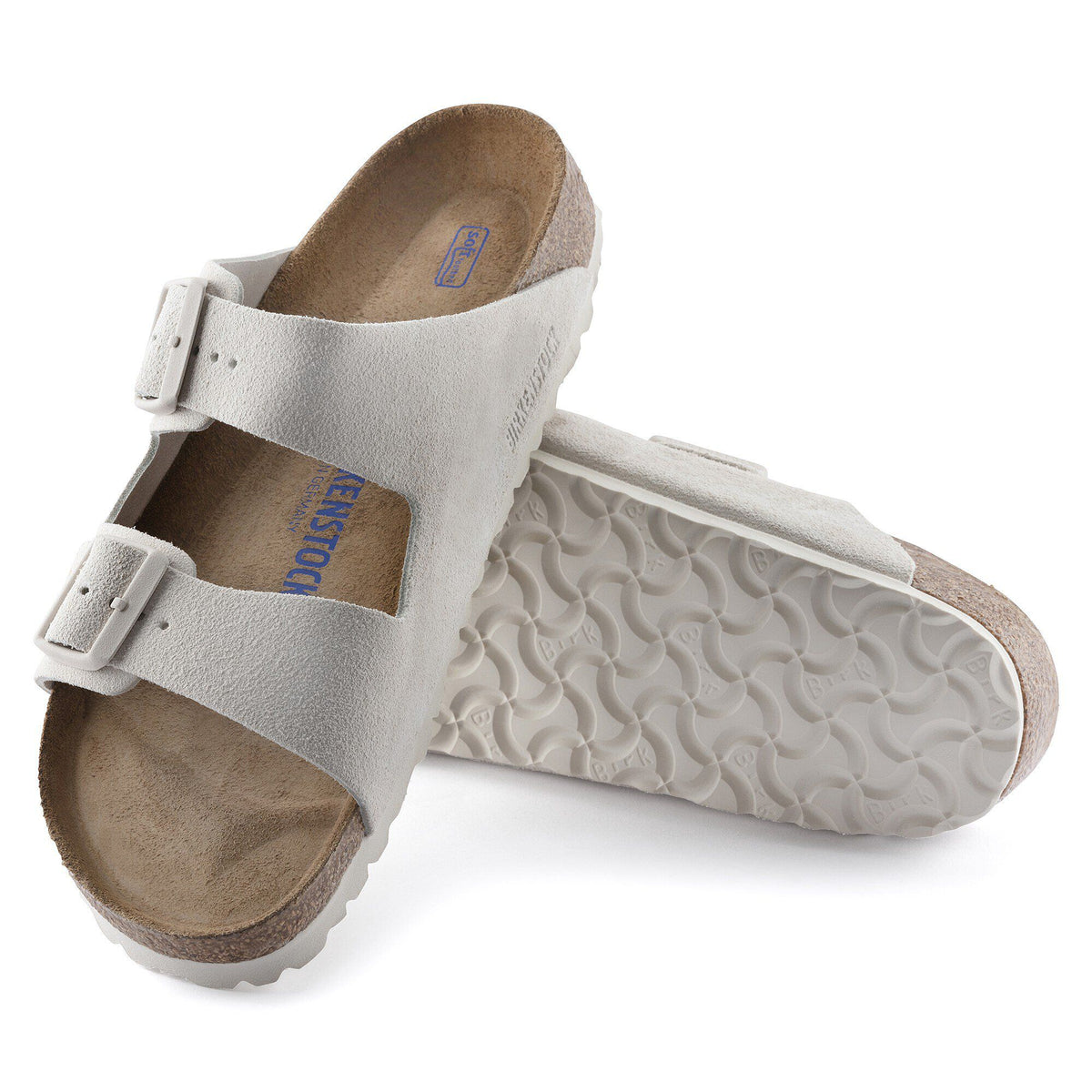 Arizona Soft Footbed Suede Leather in Color Antique White | Birkenstock