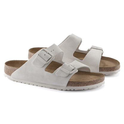 Arizona Soft Footbed Suede Leather in Color Antique White | Birkenstock