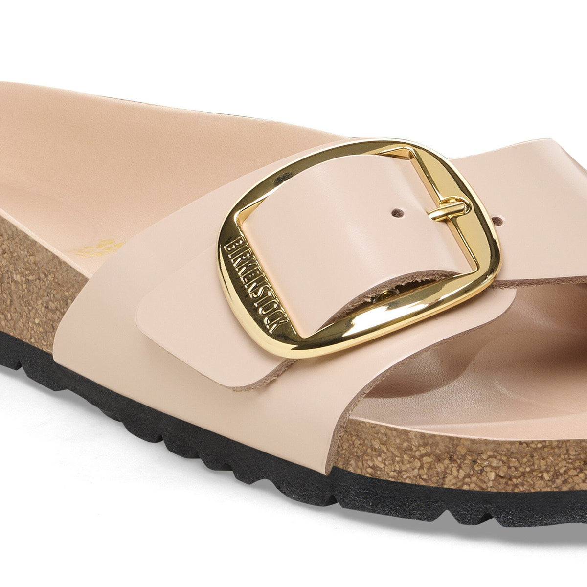 Madrid Big Buckle Natural Leather Patent in Color High Shine New Beige | Birkenstock