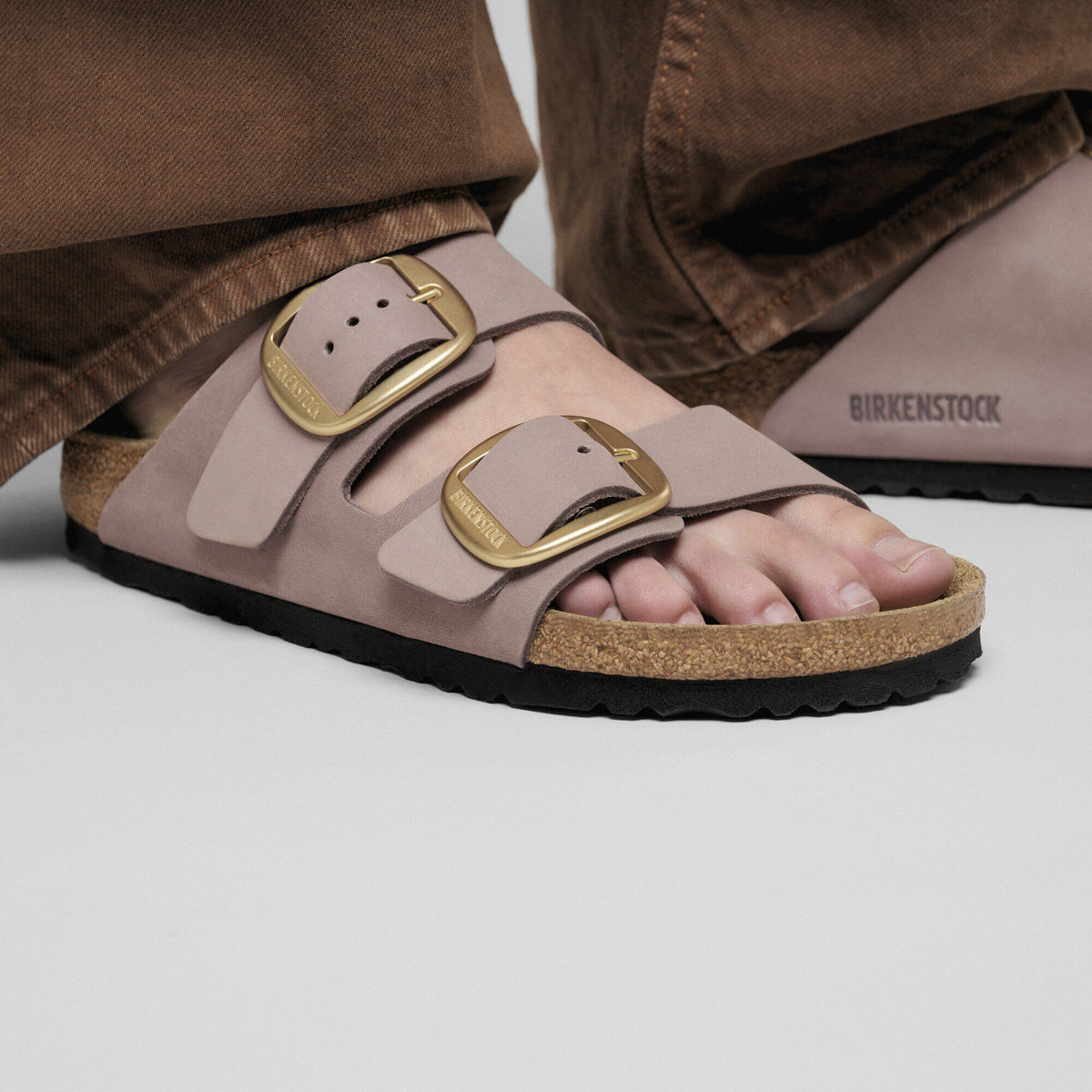 Arizona Big Buckle Nubuck Leather in Color Faded Purple | Birkenstock