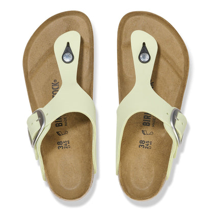 Gizeh Big Buckle Nubuck Leather in Color Faded Lime | Birkenstock