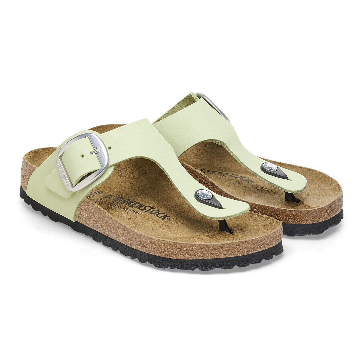 Gizeh Big Buckle Nubuck Leather in Color Faded Lime | Birkenstock