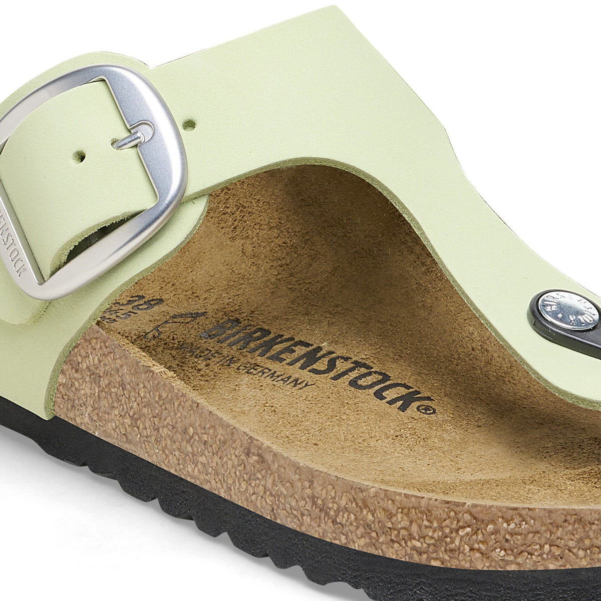Gizeh Big Buckle Nubuck Leather in Color Faded Lime | Birkenstock