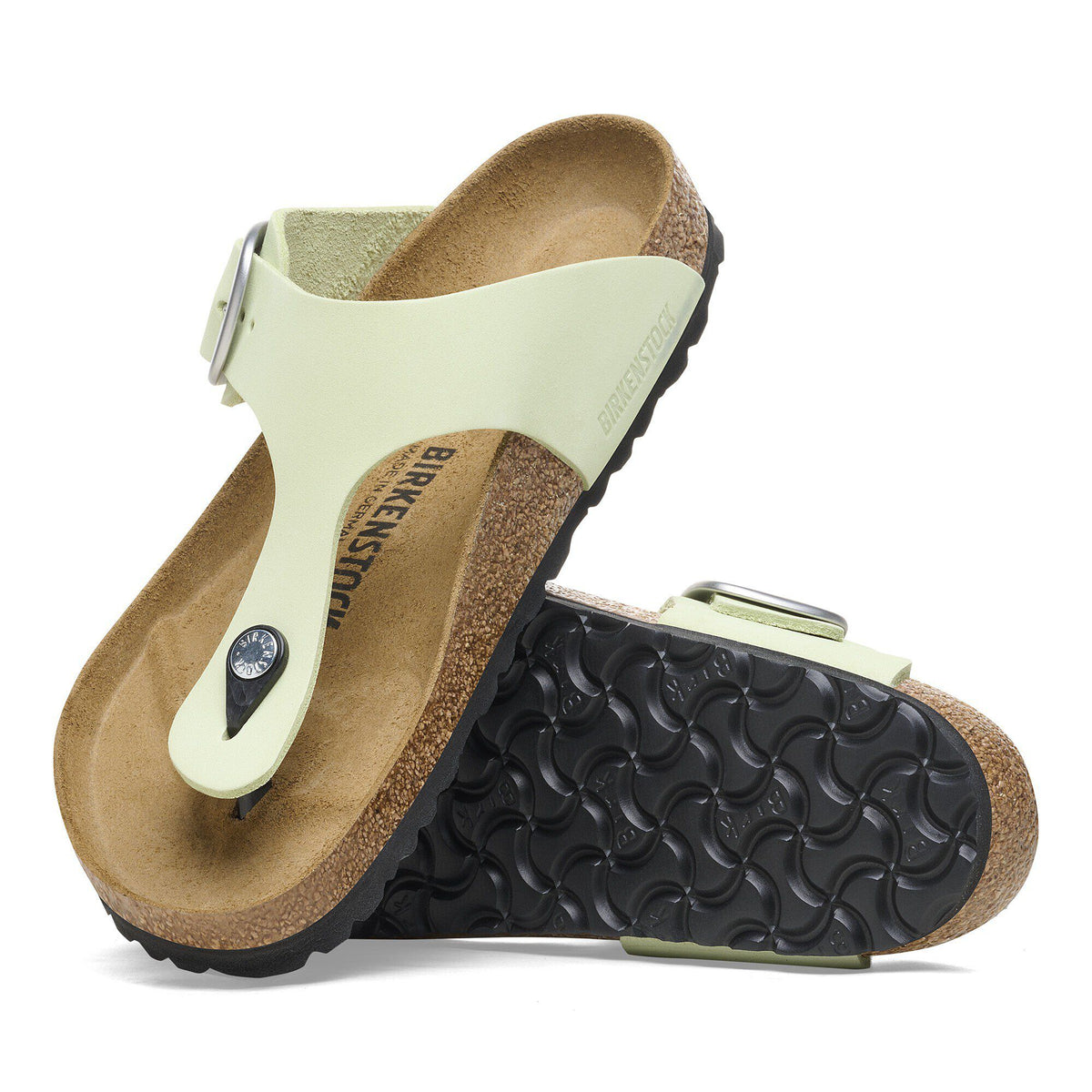 Gizeh Big Buckle Nubuck Leather in Color Faded Lime | Birkenstock