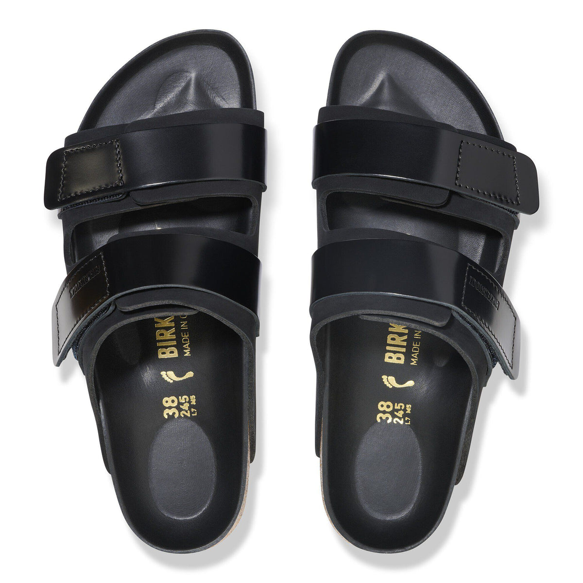 Uji Nubuck Leather in Color High Shine Black | Birkenstock