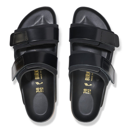 Uji Nubuck Leather in Color High Shine Black | Birkenstock
