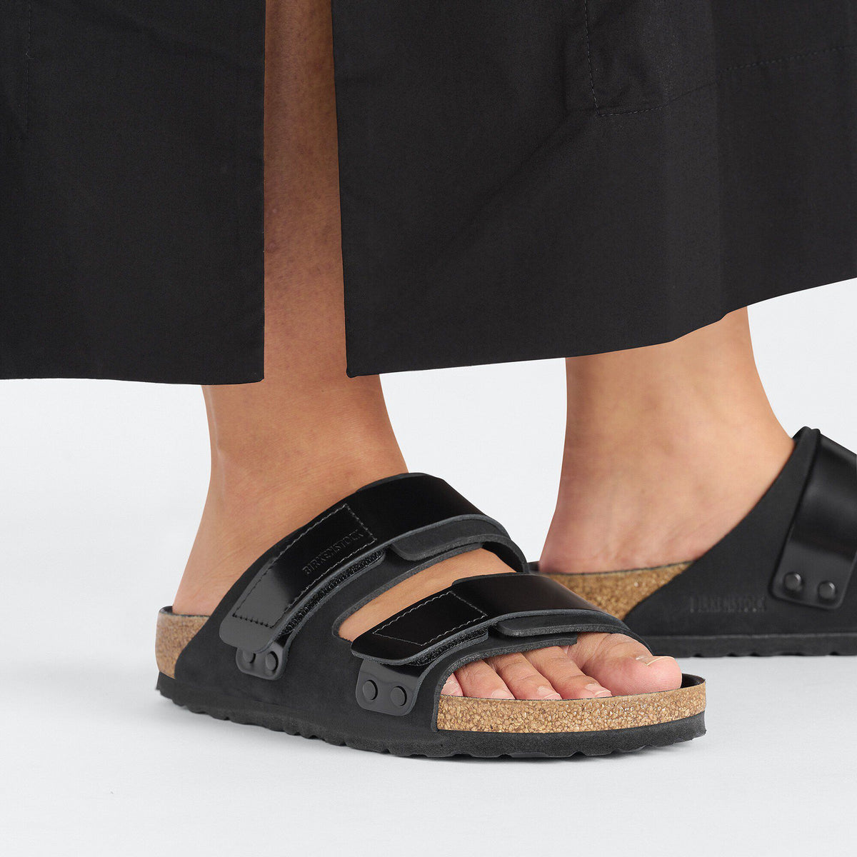 Uji Nubuck Leather in Color High Shine Black | Birkenstock