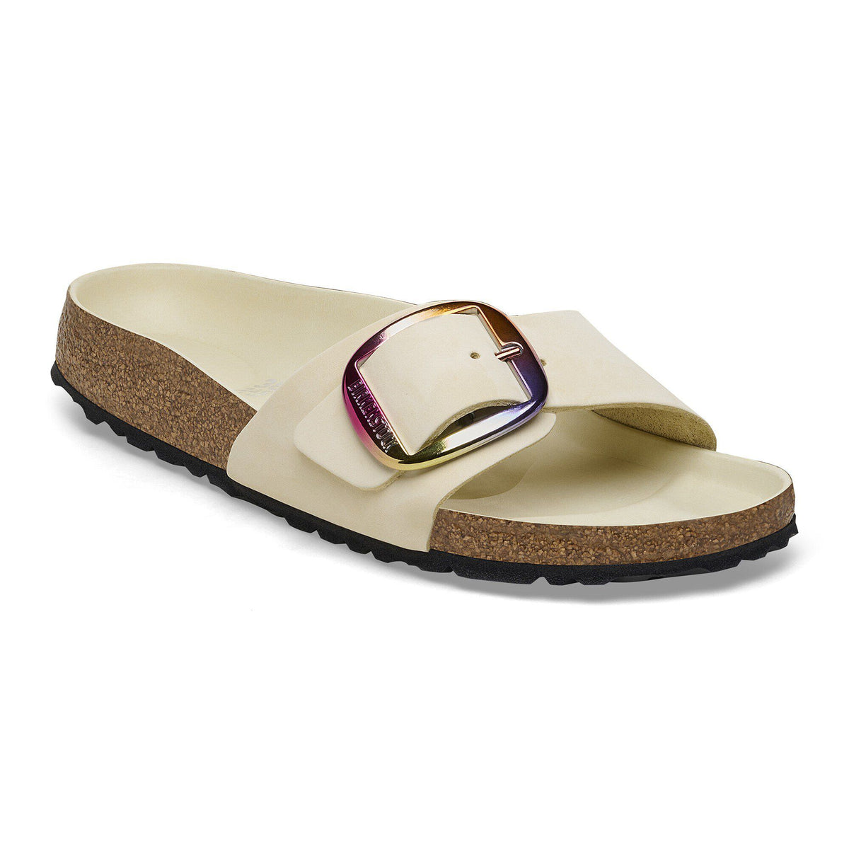 Madrid Big Buckle Nubuck Leather in Color Ecru | Birkenstock