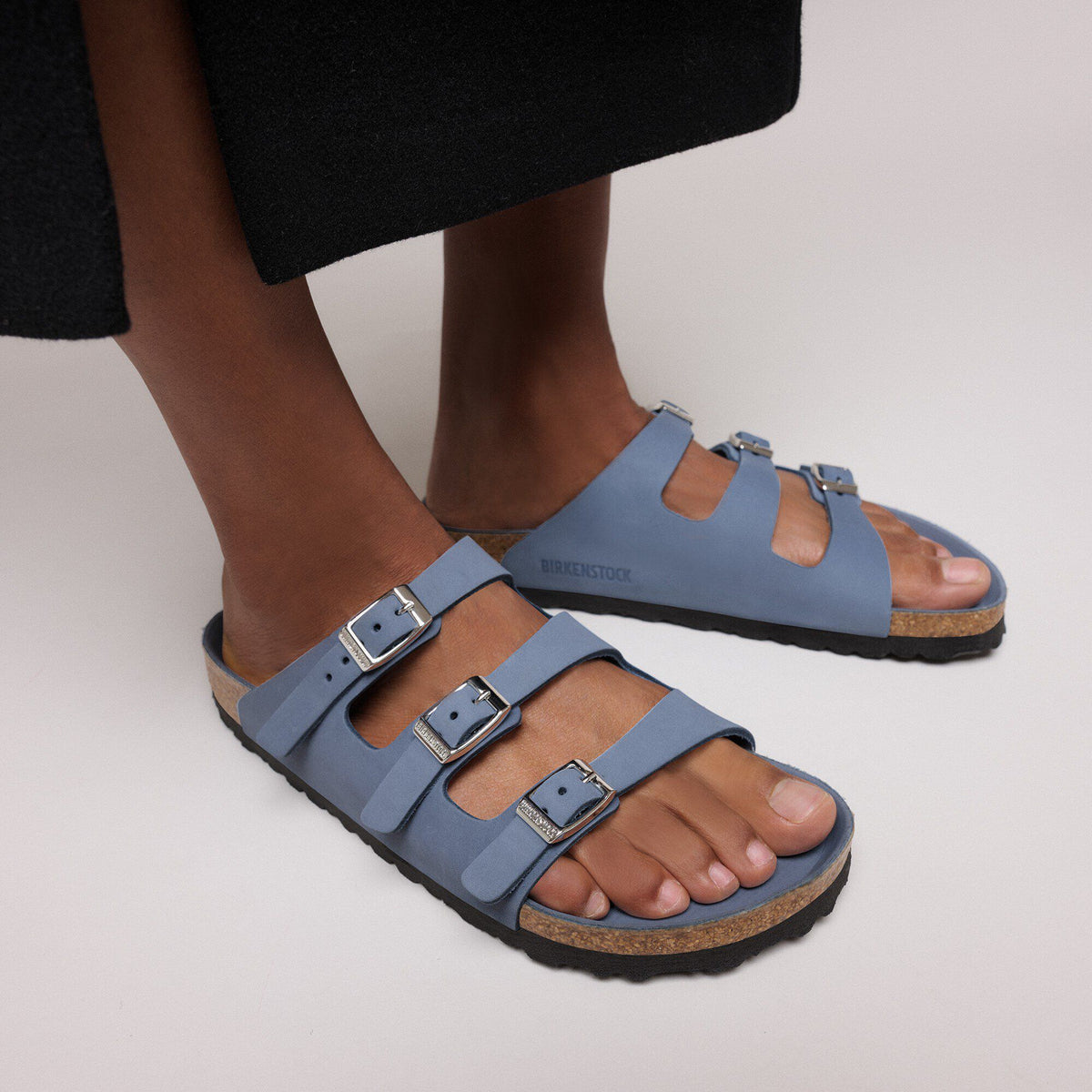 Florida Nubuck Leather in Color Stone Blue | Birkenstock
