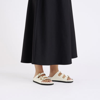 Florida Exquisite Natural Leather Patent in Color High Shine Ecru | Birkenstock