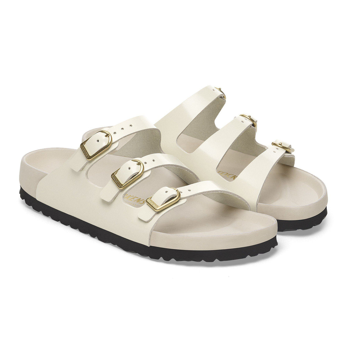 Florida Exquisite Natural Leather Patent in Color High Shine Ecru | Birkenstock