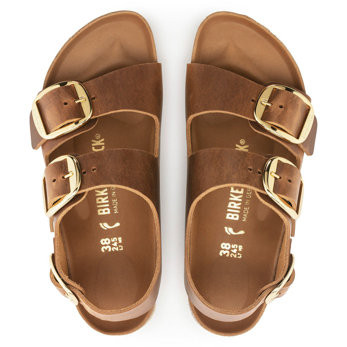 Milano Big Buckle Oiled Leather in Color Cognac | Birkenstock