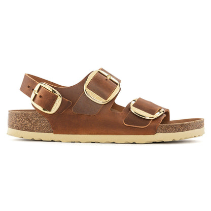 Milano Big Buckle Oiled Leather in Color Cognac | Birkenstock