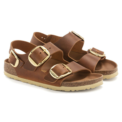 Milano Big Buckle Oiled Leather in Color Cognac | Birkenstock