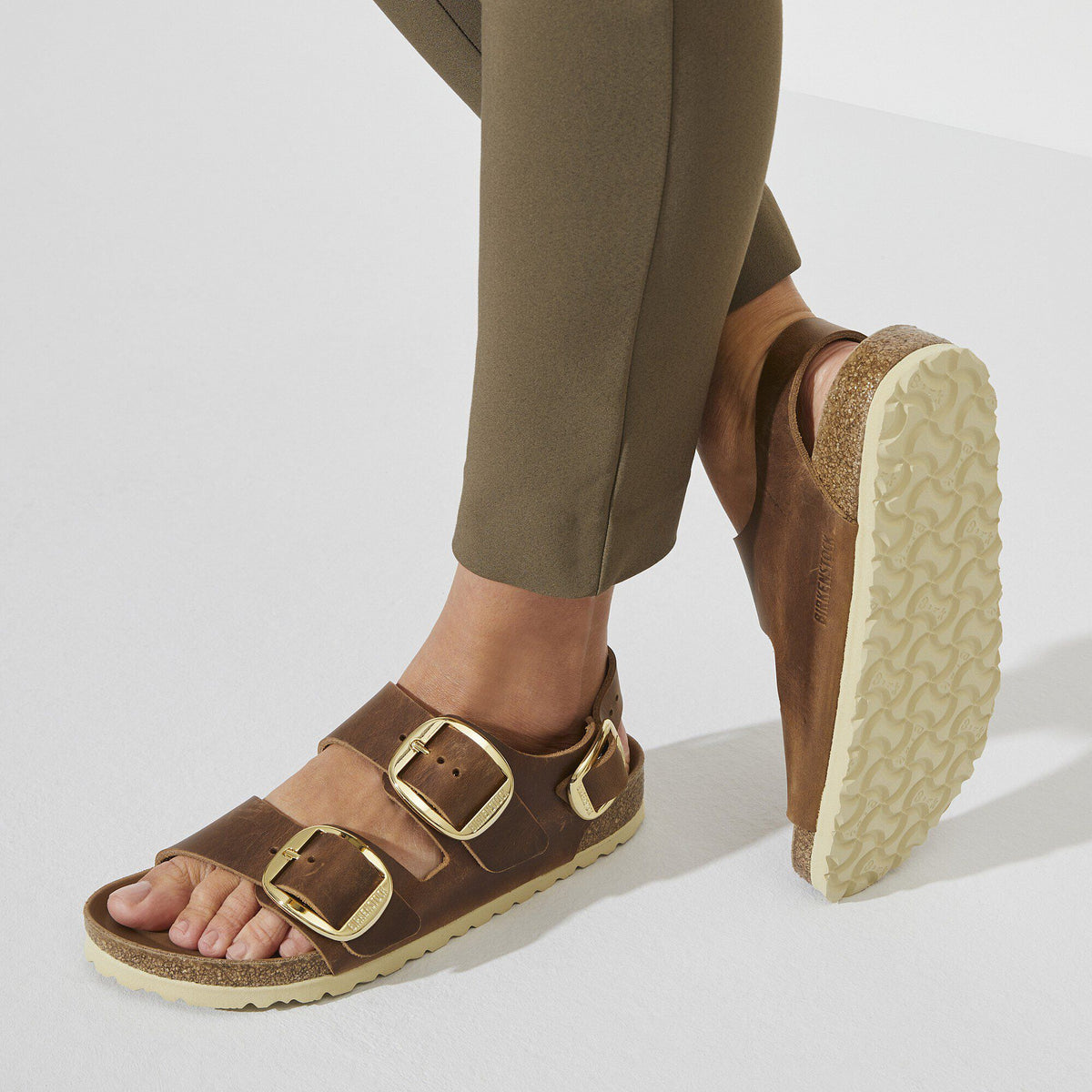 Milano Big Buckle Oiled Leather in Color Cognac | Birkenstock