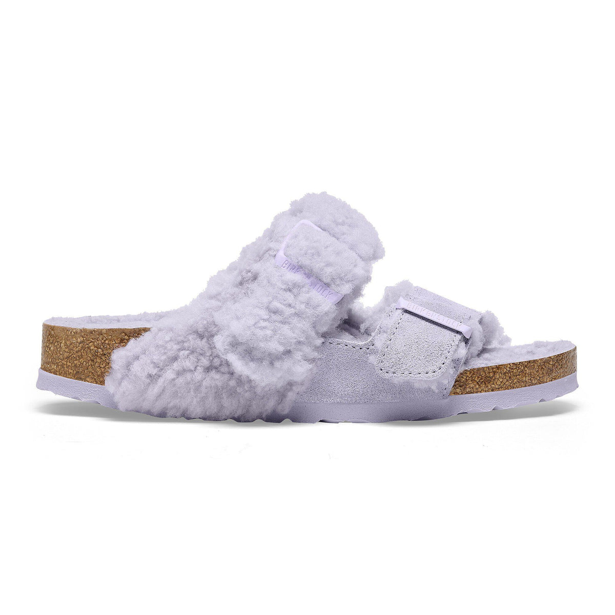 Arizona Teddy Split Suede Leather-Shearling in Color Purple Fog | Birkenstock