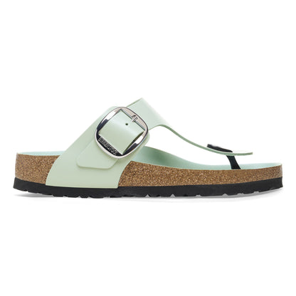 Gizeh Big Buckle Natural Leather Patent in Color High Shine Surf Green | Birkenstock
