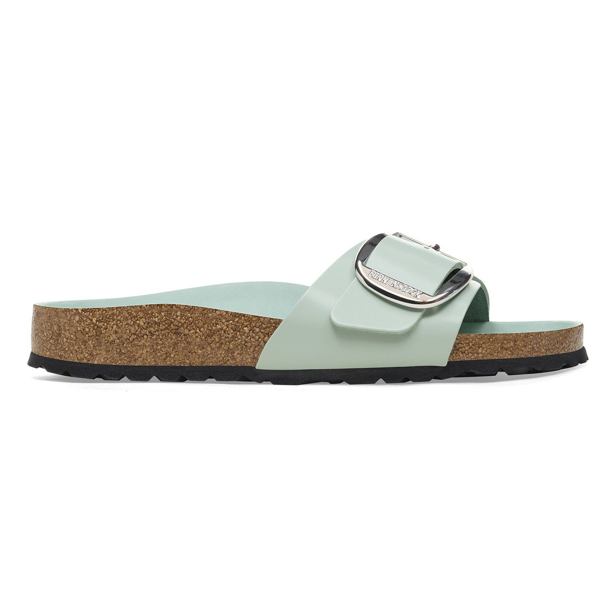Madrid Big Buckle Natural Leather Patent in Color High-Shine Surf Green | Birkenstock