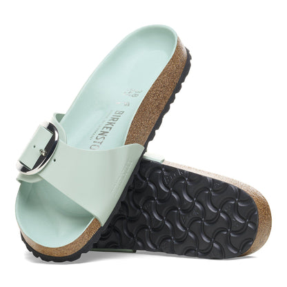 Madrid Big Buckle Natural Leather Patent in Color High-Shine Surf Green | Birkenstock