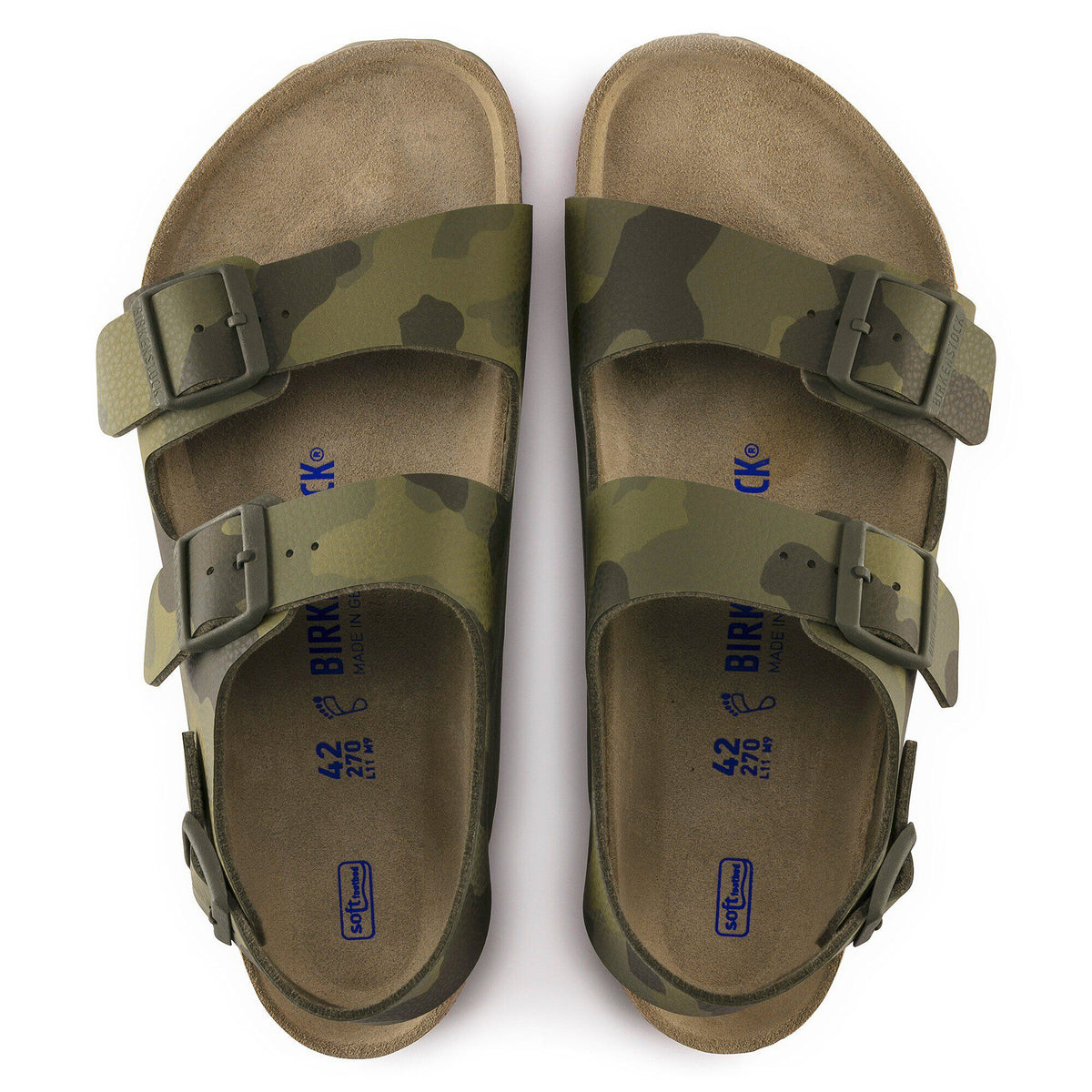 Milano Soft Footbed Birko-Flor in Color Desert Soil Camouflage Green | Birkenstock