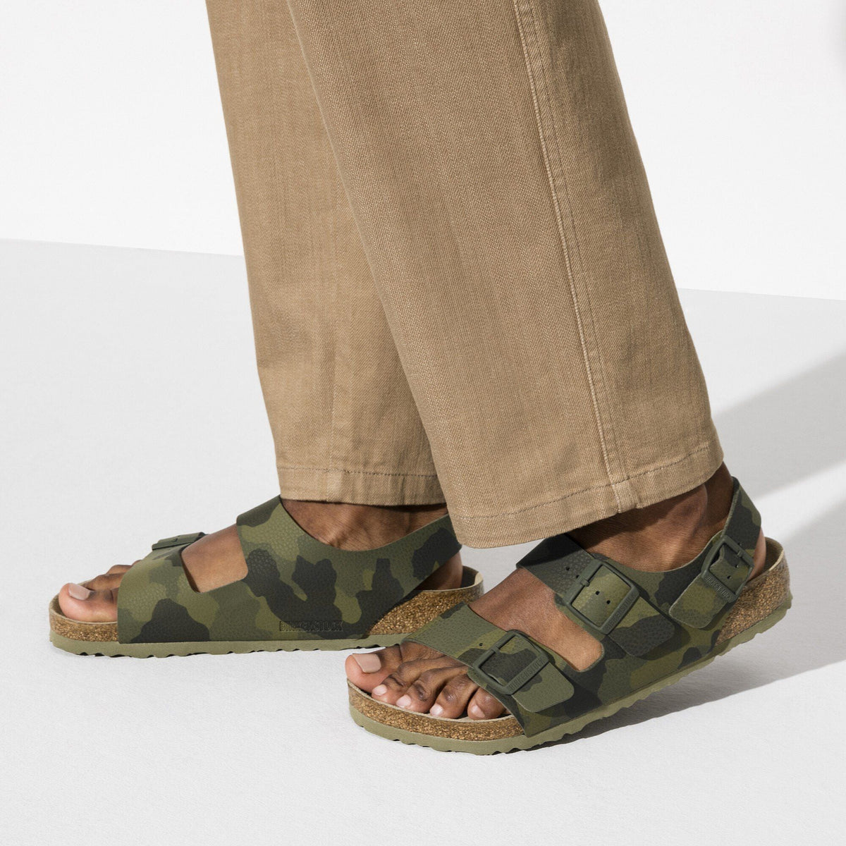 Milano Soft Footbed Birko-Flor in Color Desert Soil Camouflage Green | Birkenstock