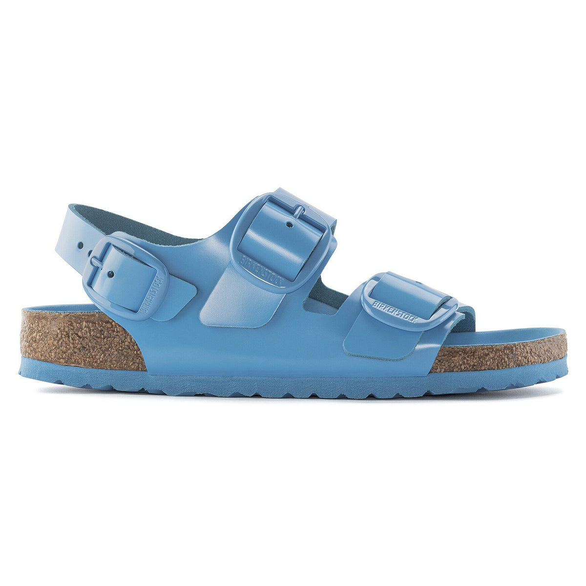 Milano Big Buckle Natural Leather Patent in Color High Shine Sky Blue | Birkenstock