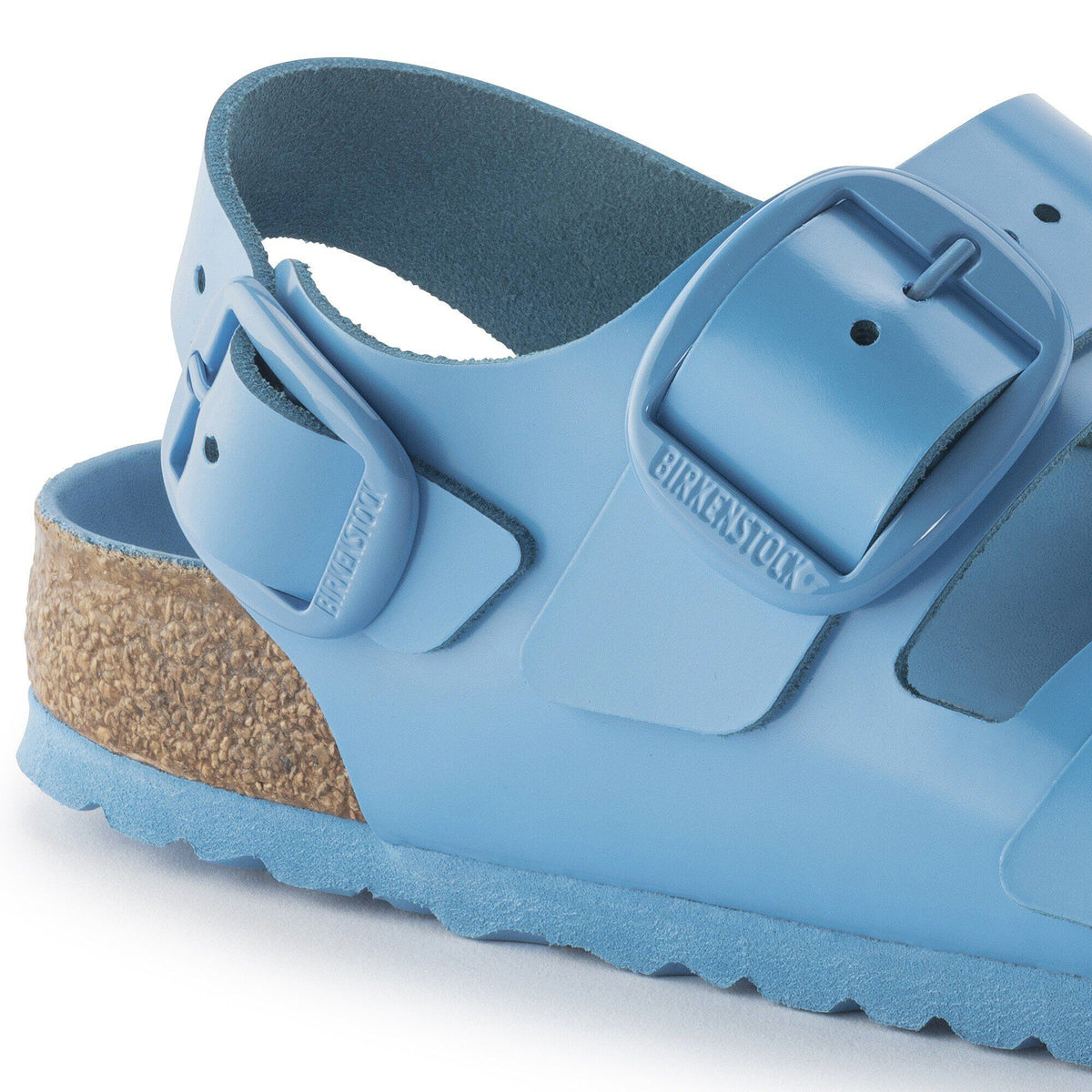 Milano Big Buckle Natural Leather Patent in Color High Shine Sky Blue | Birkenstock