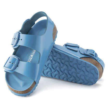 Milano Big Buckle Natural Leather Patent in Color High Shine Sky Blue | Birkenstock