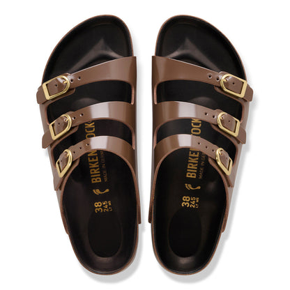 Florida Exquisite Natural Leather Patent in Color High-Shine Carafe/Black | Birkenstock