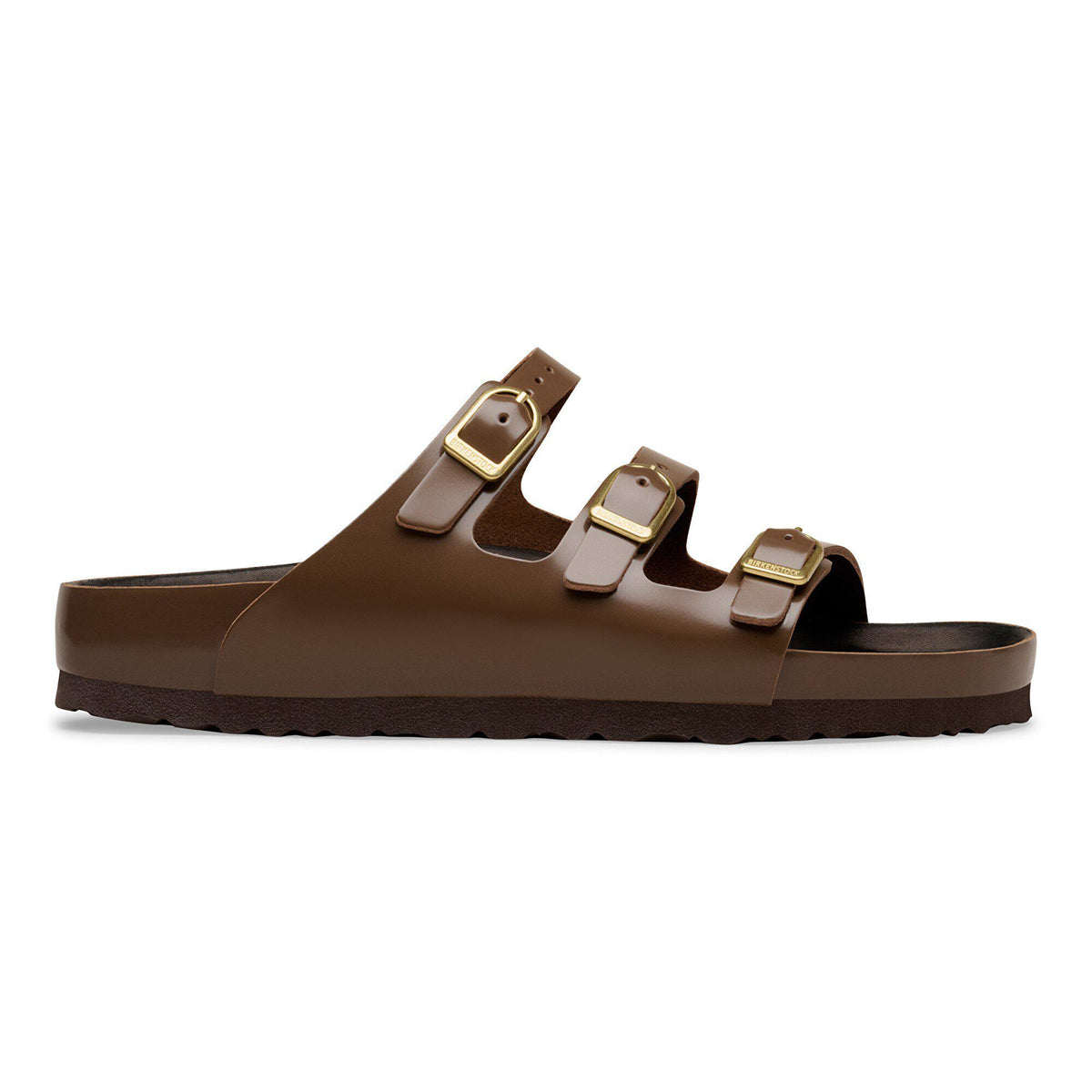 Florida Exquisite Natural Leather Patent in Color High-Shine Carafe/Black | Birkenstock