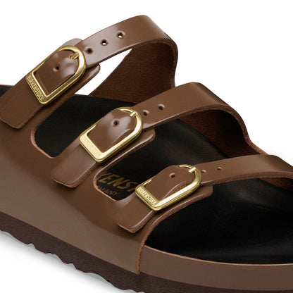 Florida Exquisite Natural Leather Patent in Color High-Shine Carafe/Black | Birkenstock