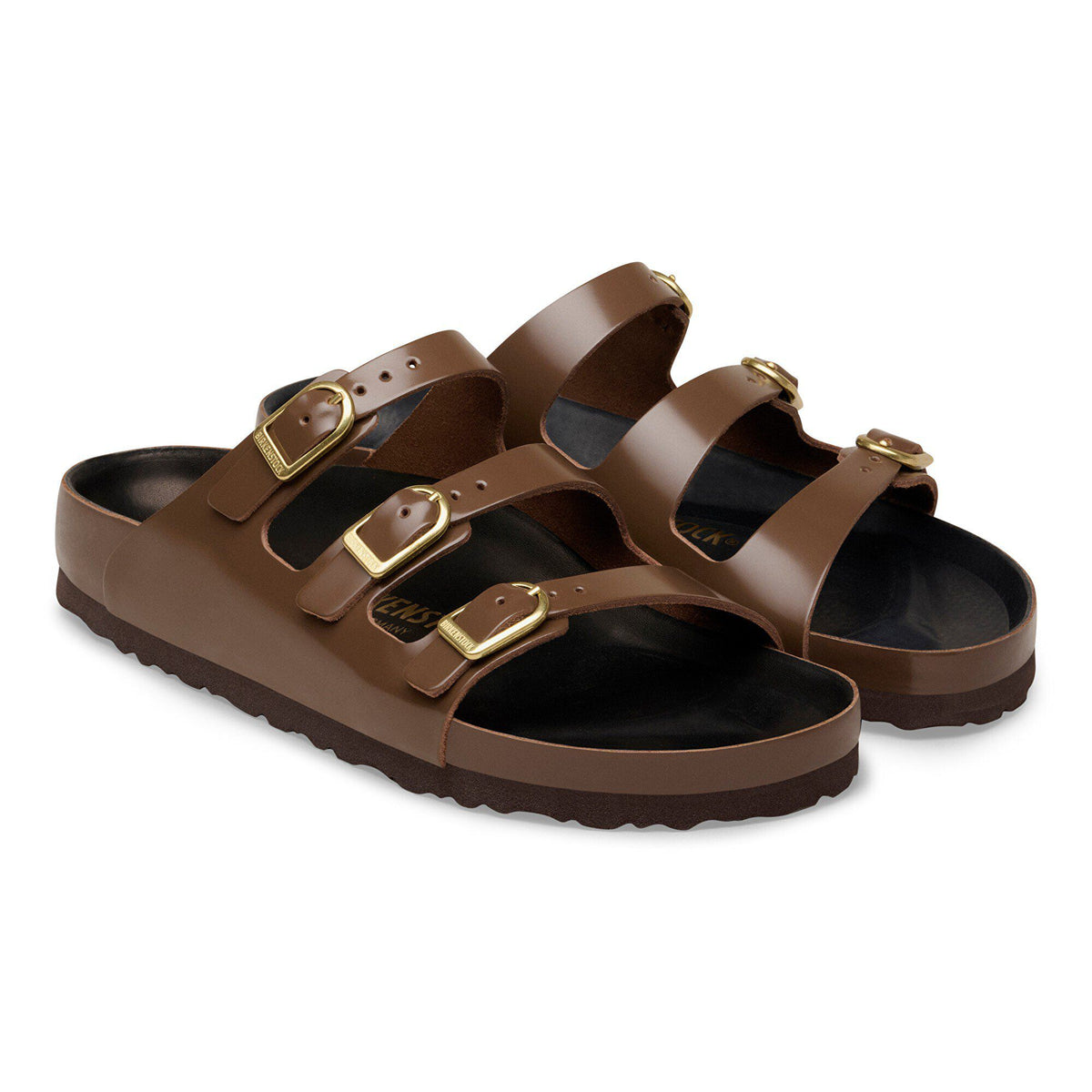 Florida Exquisite Natural Leather Patent in Color High-Shine Carafe/Black | Birkenstock