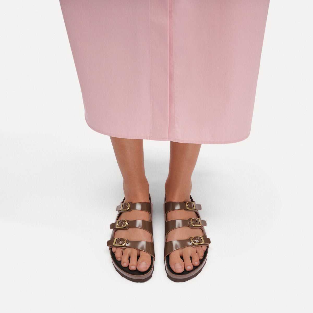 Florida Exquisite Natural Leather Patent in Color High-Shine Carafe/Black | Birkenstock