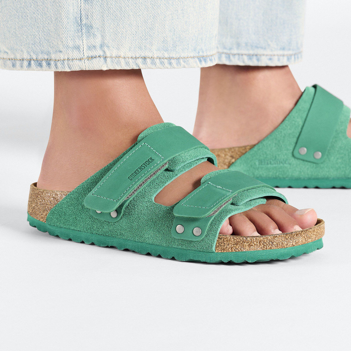 Uji Nubuck-Suede Leather in Color Digital Green | Birkenstock