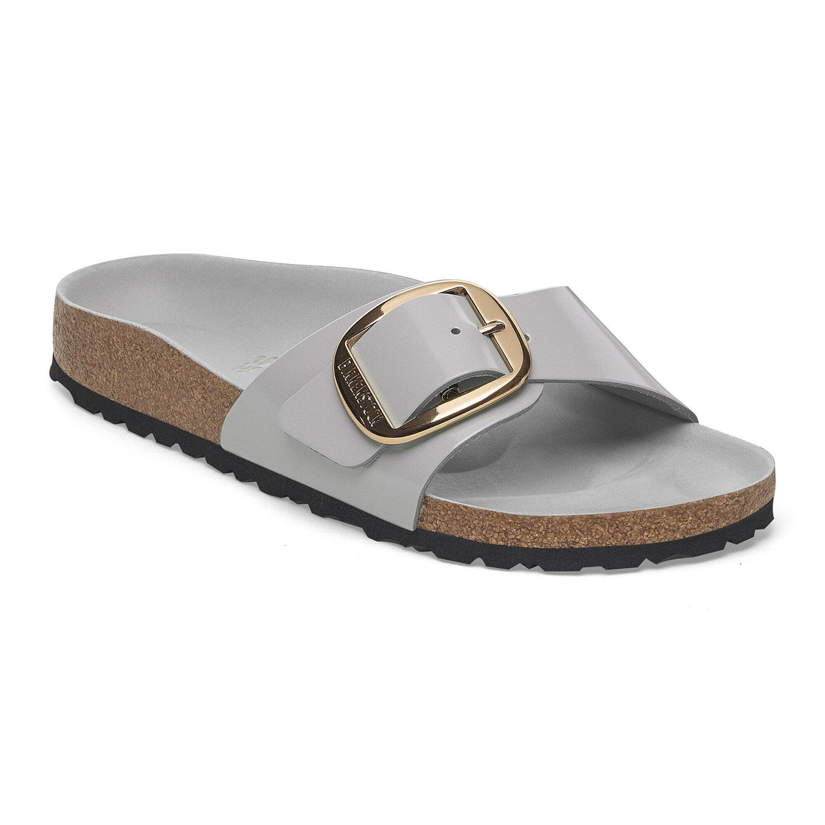 Madrid Big Buckle Natural Leather Patent in Color High-Shine Stone Coin | Birkenstock