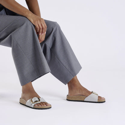 Madrid Big Buckle Natural Leather Patent in Color High-Shine Stone Coin | Birkenstock