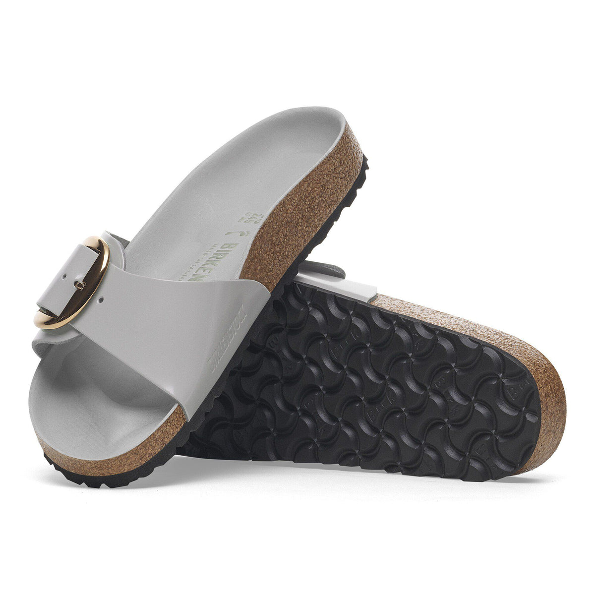 Madrid Big Buckle Natural Leather Patent in Color High-Shine Stone Coin | Birkenstock