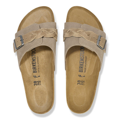 Oita Braided Suede Leather in Color Taupe | Birkenstock