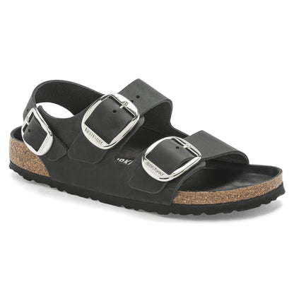 Milano Big Buckle Oiled Leather in Color Black | Birkenstock