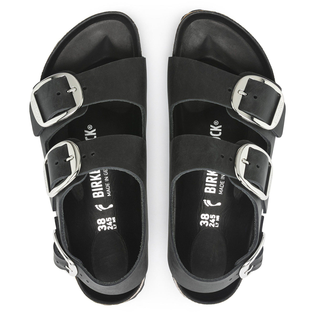 Milano Big Buckle Oiled Leather in Color Black | Birkenstock