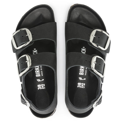 Milano Big Buckle Oiled Leather in Color Black | Birkenstock