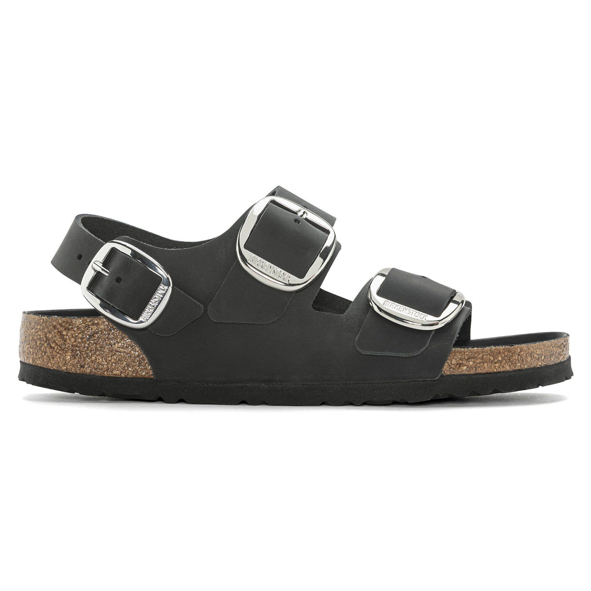 Milano Big Buckle Oiled Leather in Color Black | Birkenstock