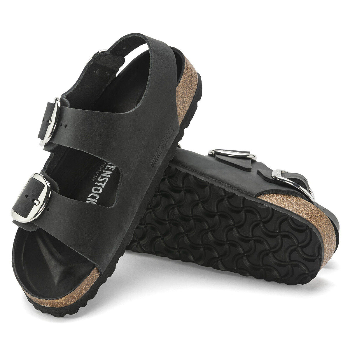 Milano Big Buckle Oiled Leather in Color Black | Birkenstock