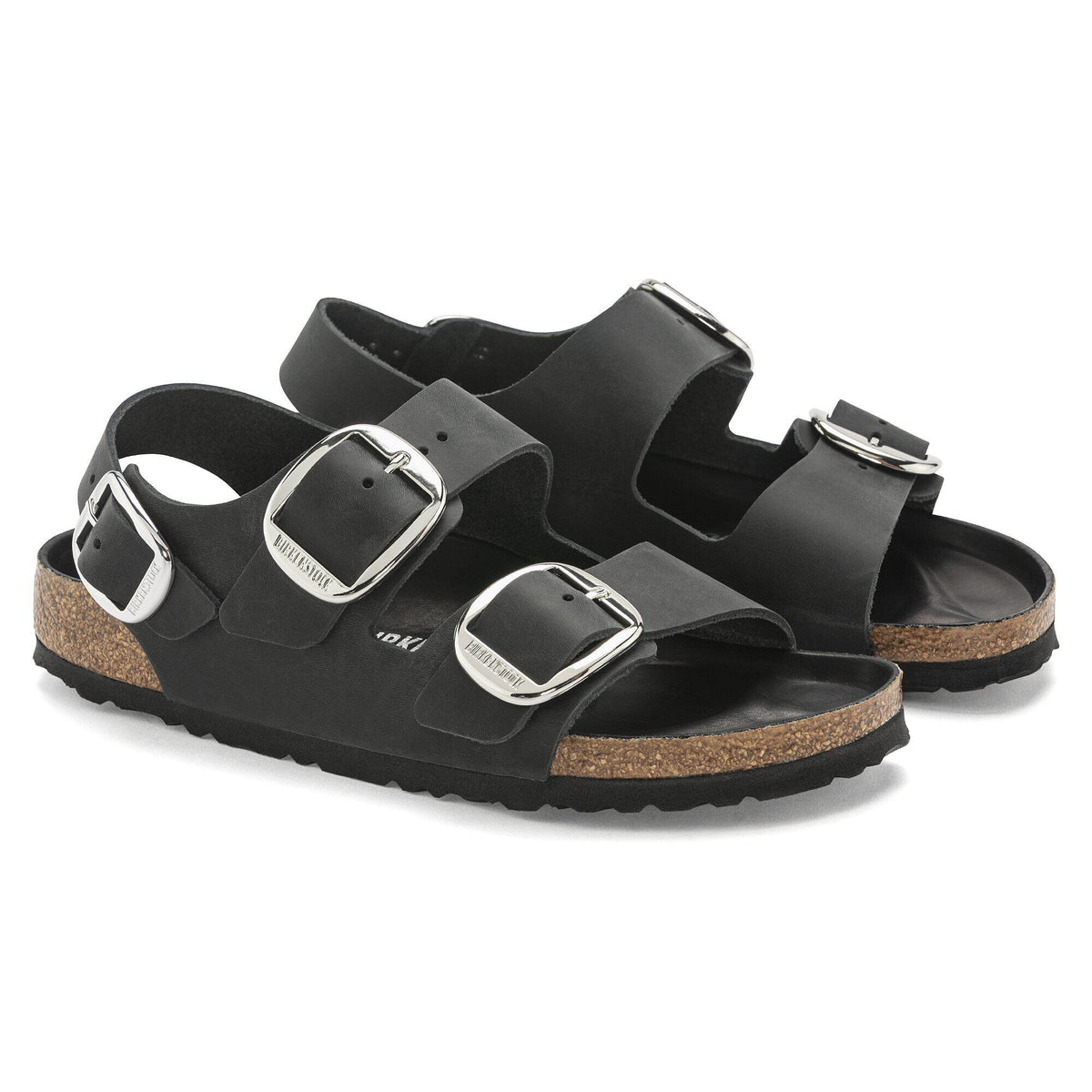 Milano Big Buckle Oiled Leather in Color Black | Birkenstock