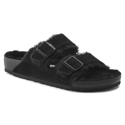 Arizona Shearling Suede Leather in Color Black | Birkenstock
